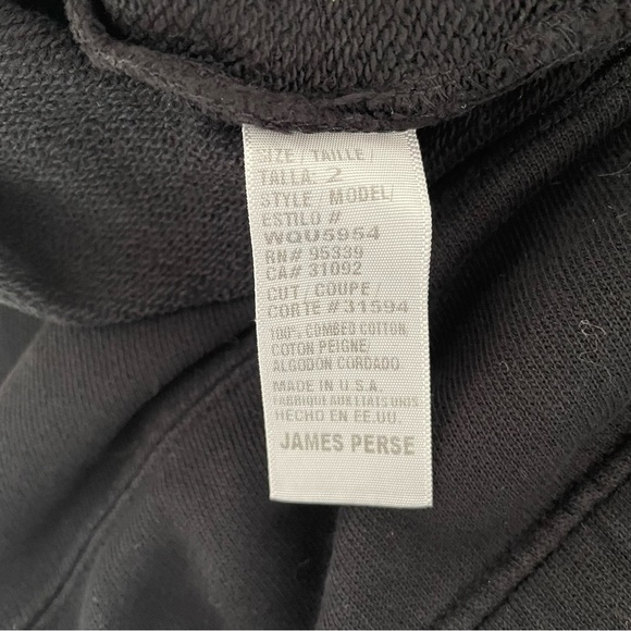 James Peres Black French Terry Drawstring Pencil Midi Skirt 37610 - Picture 8 of 10